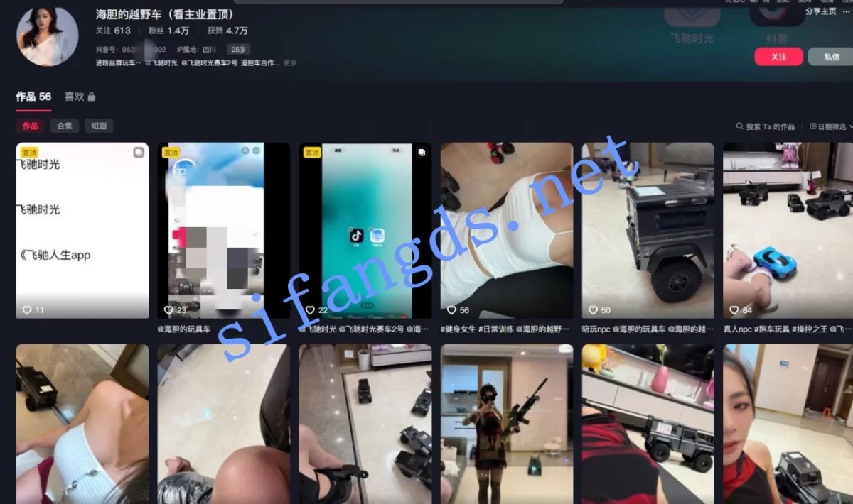 ❤️抖音【海胆的越野车】汽车摄像头推广 纹身妹3P福利