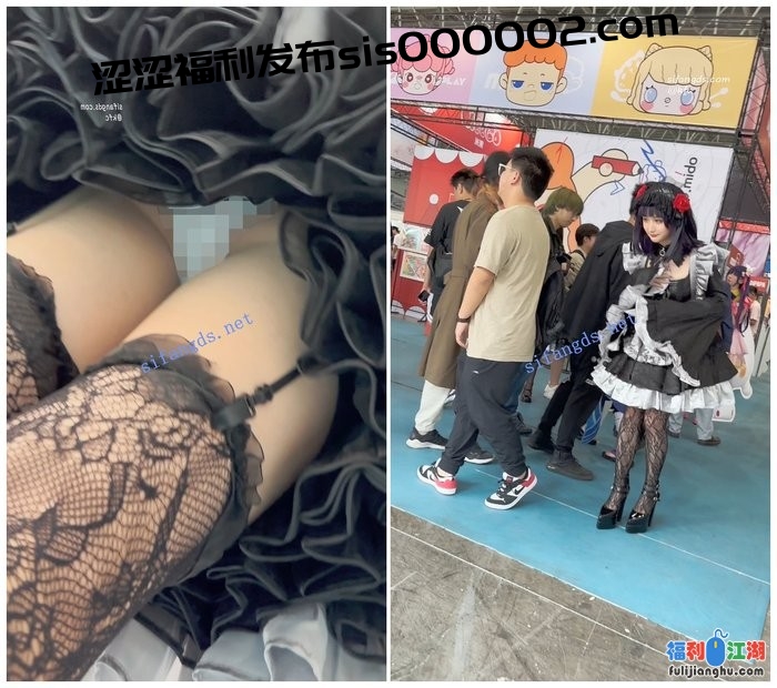 【KFC】洛丽塔裙靓女逛街·黑色吊带袜白色内内全程跟拍[某房原版]【374M】